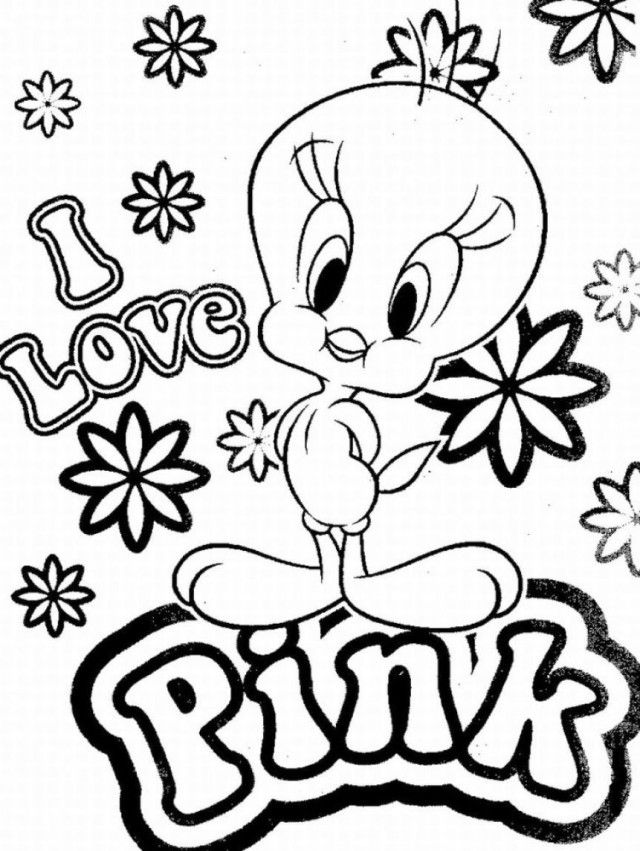 pink tweety bird coloring page | Crayon Pages