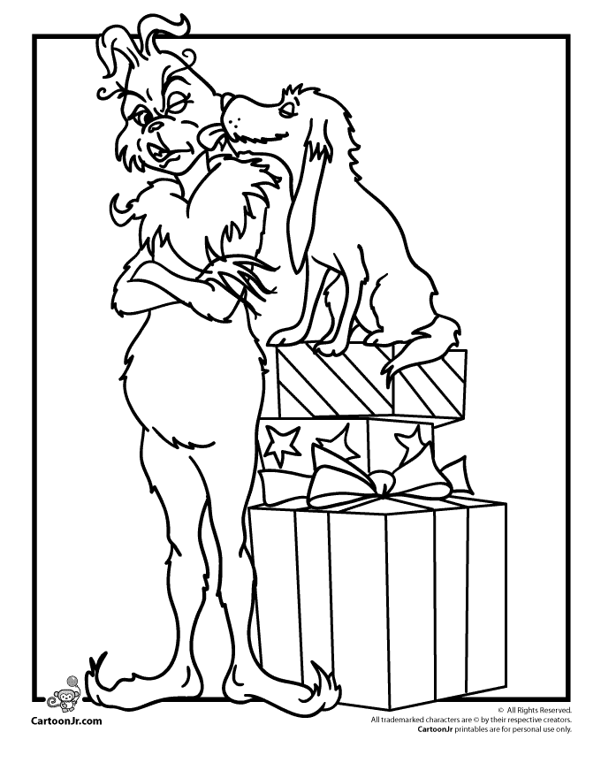 mistletoe at the office christmas party outlined coloring page 