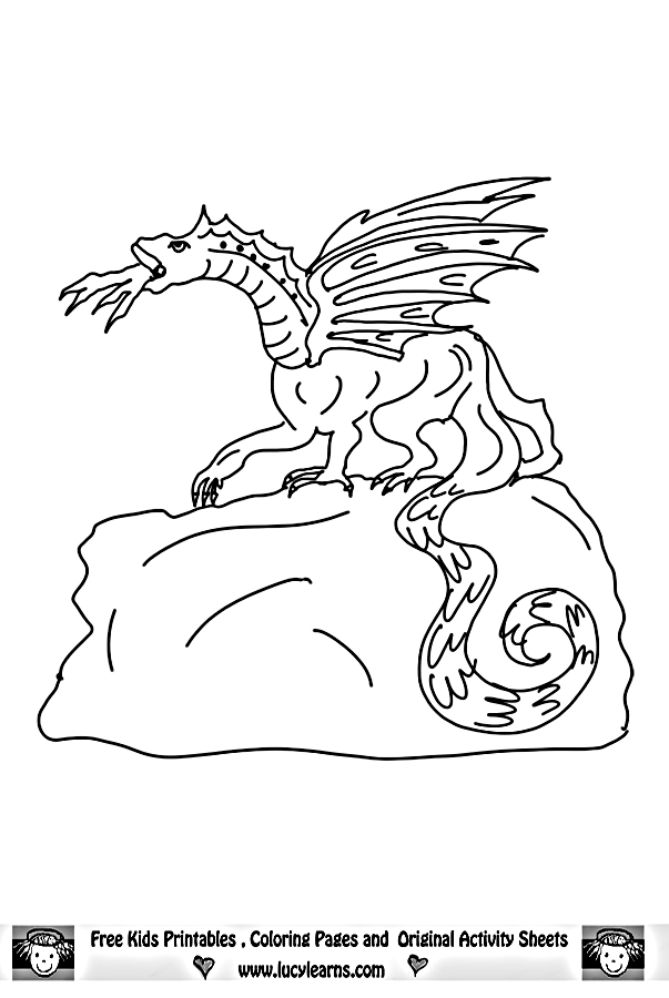 Free Dragon Page Coloring, Lucy Learns Dragon Coloring sheet to 