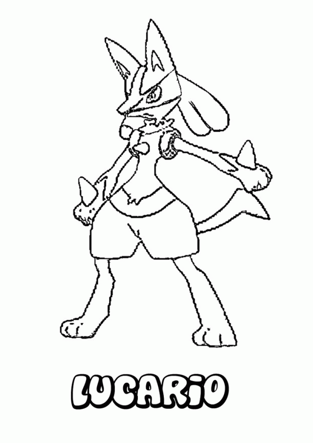 Fighting Pokemon Coloring Pages Lucario Online And Printable 