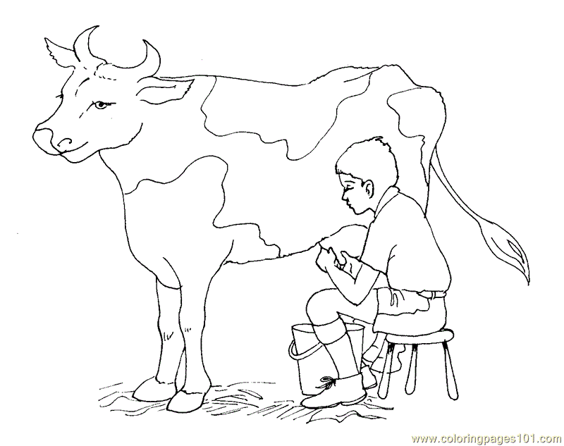 Animal Coloring Free Printable Coloring Page Milk Cow (Mammals 