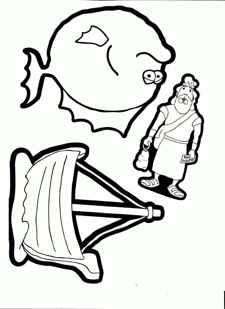 Jonah And The Big Fish Coloring Page - Coloring Home