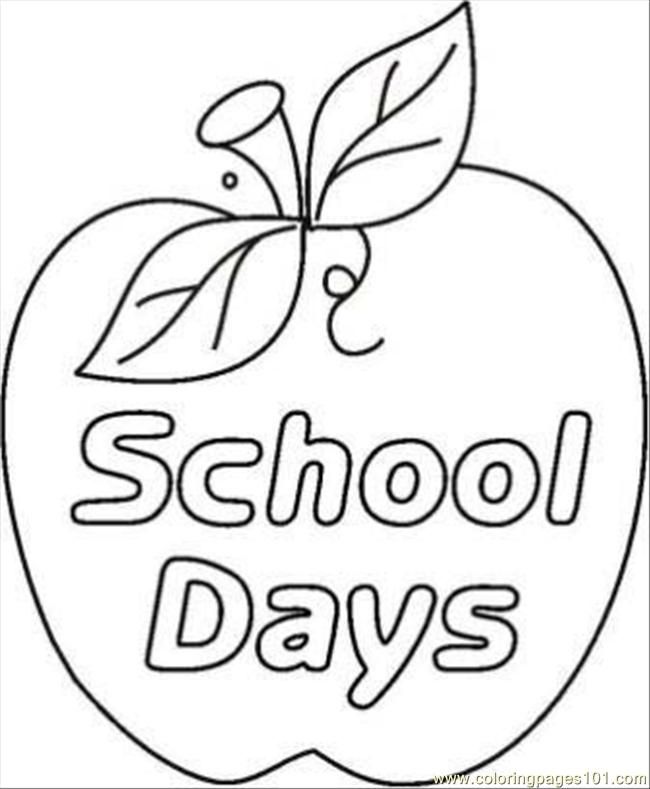 Coloring Pages Color Page School Apple2 (Food & Fruits > Apples 