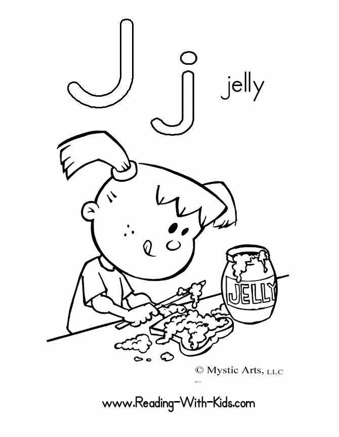 597 Simple J Is For Coloring Page with disney character