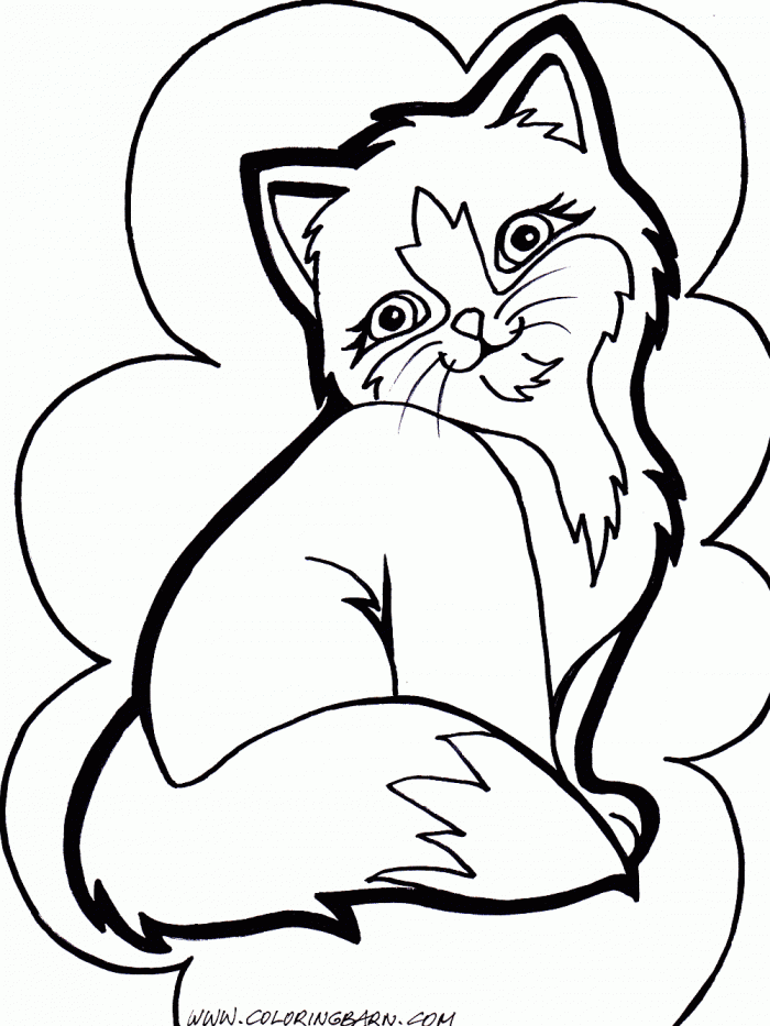 Kitten Coloring Page For Kids