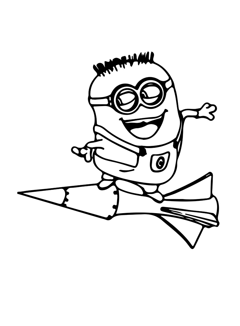 Jerry Up The Rocket Coloring Pages - Despicable Me Coloring Pages 
