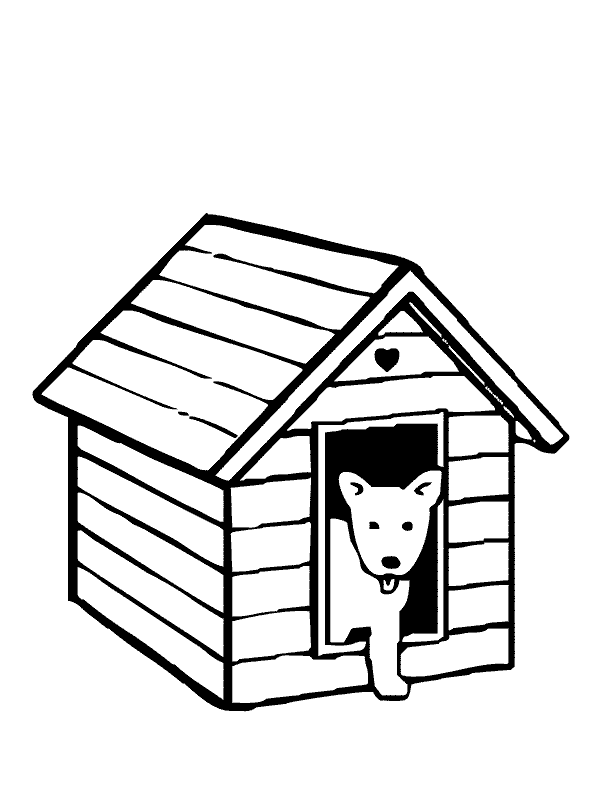Coloring Pages: dog in dog house coloring page dog in dog house 