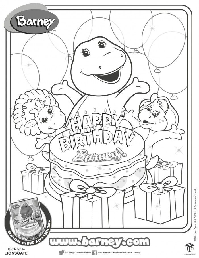 Barney Happy Birthday Barney Now On DVD Coloring Home