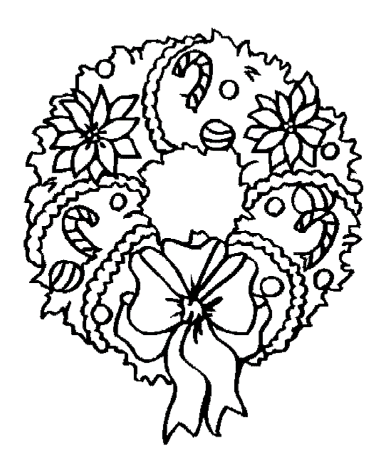 Christmas Wreath Coloring Pages Coloring Home