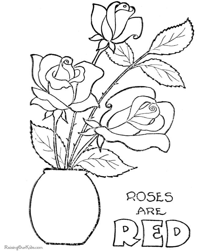 Free Flower Coloring Book Pages - 007