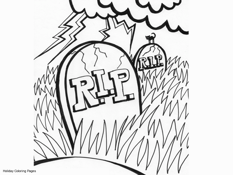Rip Tombstone Coloring Sheet