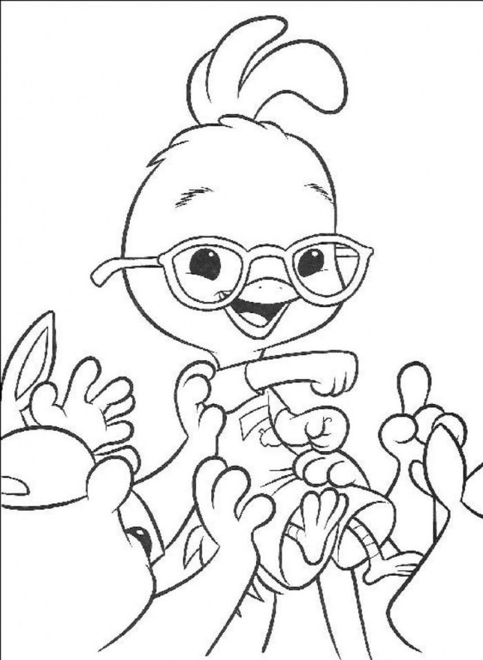 Chicken Little Win Coloring Page - Chicken Little Cartoon Coloring 