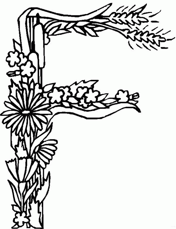 Alphabet Flower F Coloring Pages | Free Printable Coloring Pages 