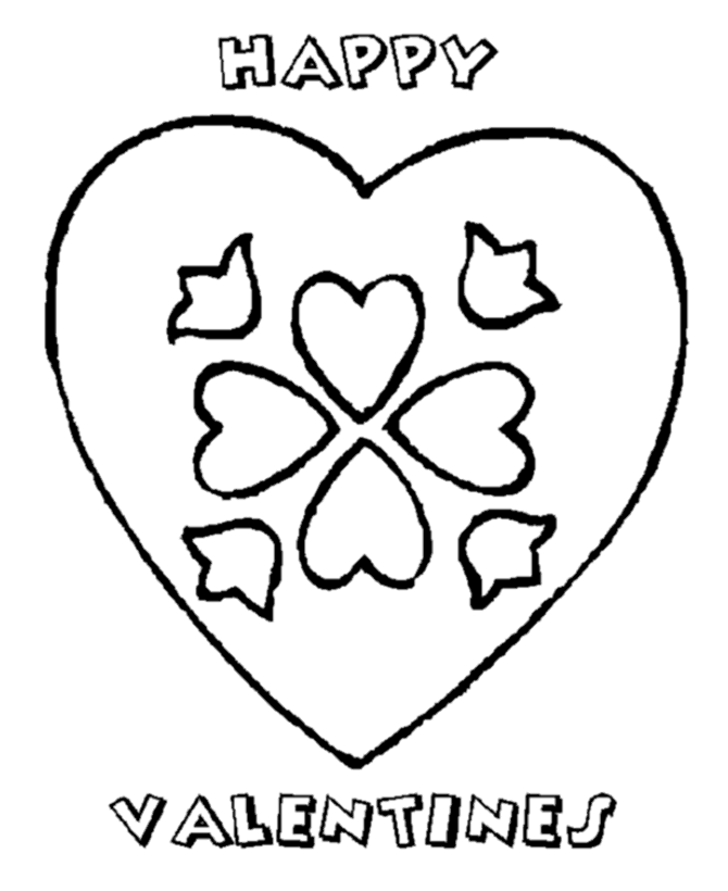Valentine's Day Hearts Coloring Pages - A Happy Valentine - Heart 