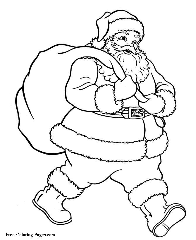 Christmas - Santa coloring pages | Santa drawings