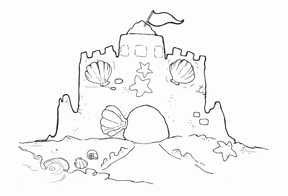 Sand Castle Coloring Page - Coloring Home.