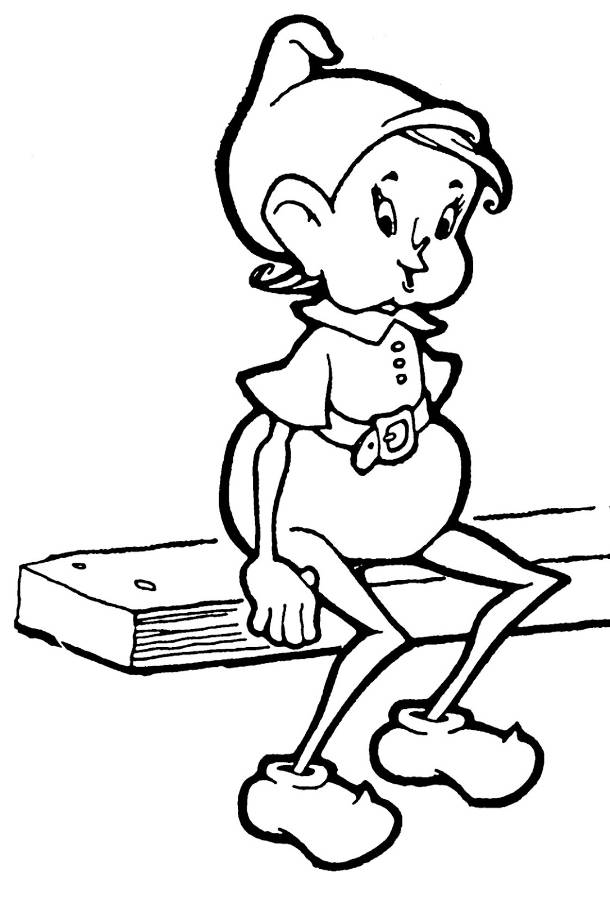 Print Elf On The Shelf Coloring Page or Download Elf On The Shelf 