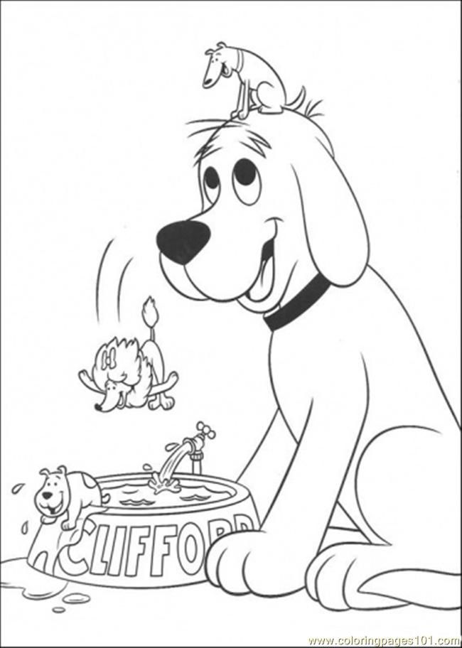 Coloring Pages Playing With Friends (Cartoons > Clifford) - free 