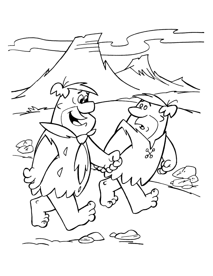 Barney And Fred Flintstones Coloring Pages - Cartoon Coloring 