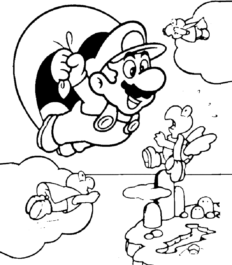 Free HD Mario Coloring Pages to Print | Wallpele.com