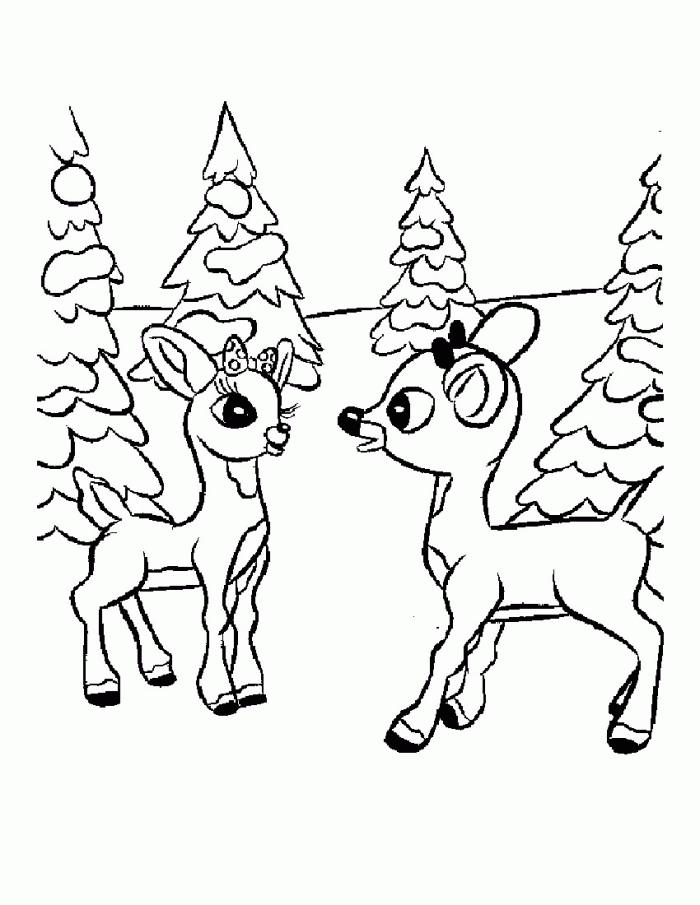 Rudolph The Red Nosed Reindeer Coloring Pages