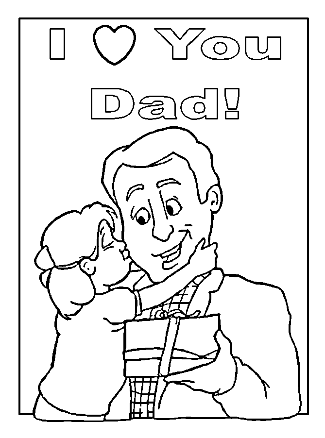Father's Day Love Card Coloring Pages | Coloring