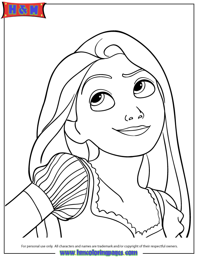 Beautiful Tangled Character Rapunzel Coloring Page | Free 