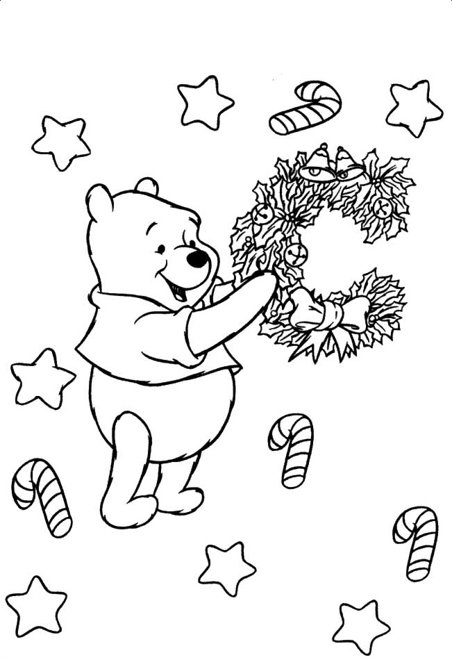 Winnie The Pooh With Christmas Ornament « Coloring Pages « Upins 