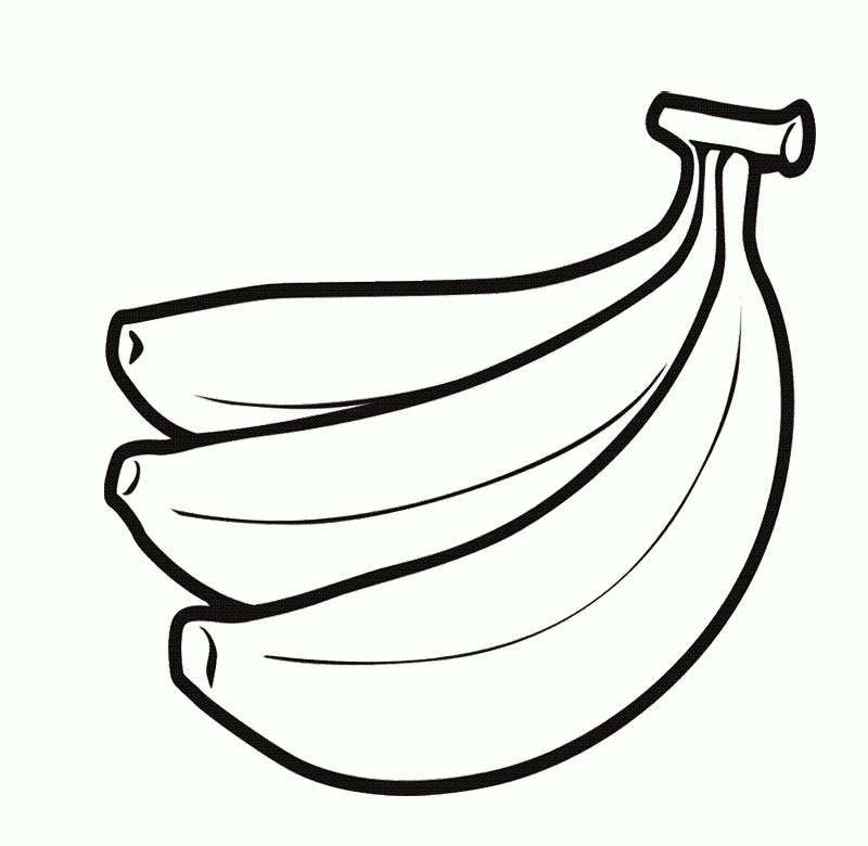 Printable Great And Tasty Banana Coloring Page For Kids - Fruit 