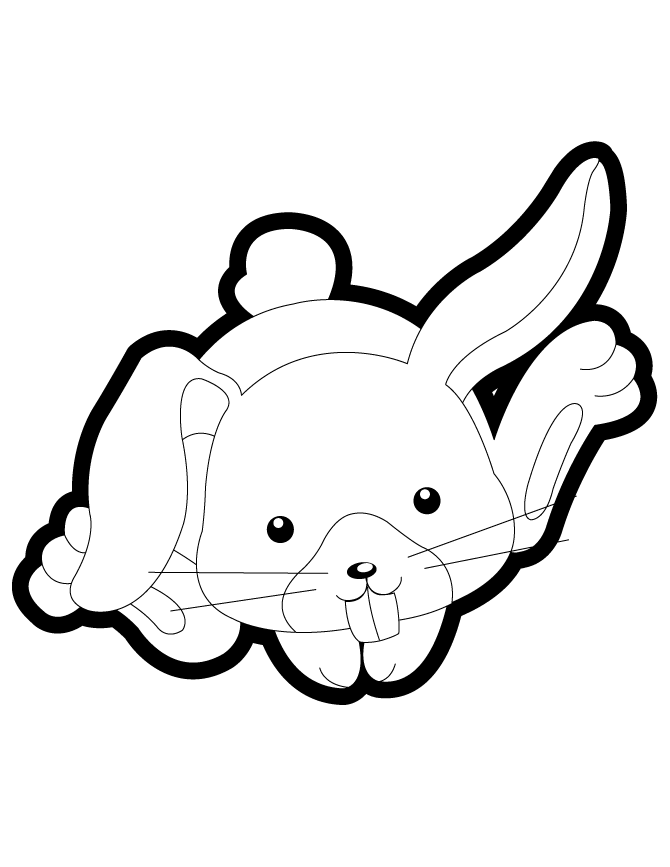 Cartoon Bunny For Kindergarten Children Coloring Page | Free 