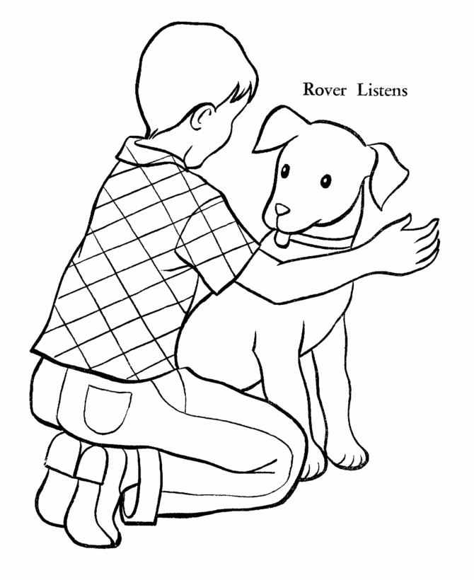 Pet Dog Coloring Page. Free Printable Pet Coloring Page Rover