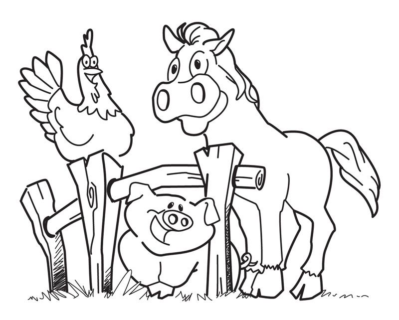 Farm coloring pages and sheets for kids