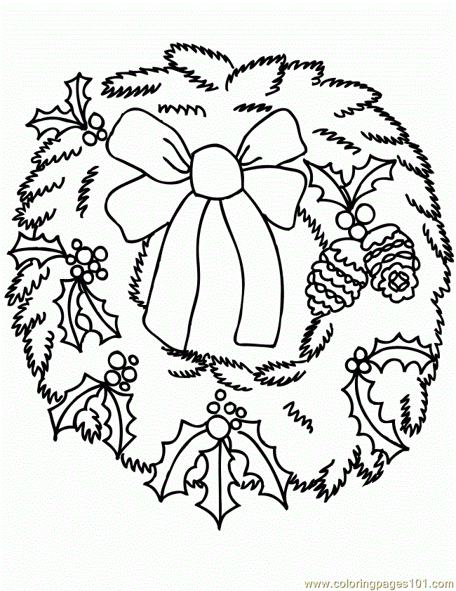 Christmas Bow Coloring Page - Coloring Home
