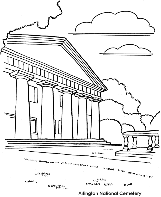 Memorial Day Coloring Pages - Arlington National Cemetery Coloring 