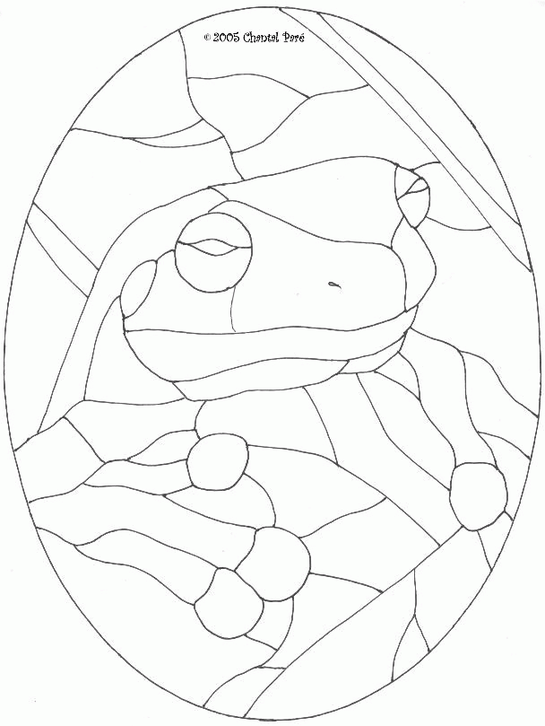 Green Frog - Stained Glass Pattern