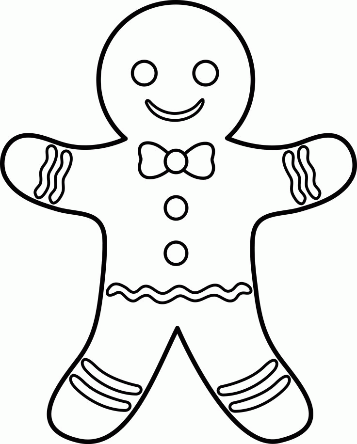 gingerbread outline Colouring Pages