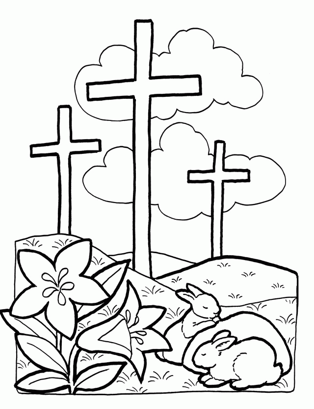 Religious Easter Coloring Pages Easter Cross Coloring Pages 247845 