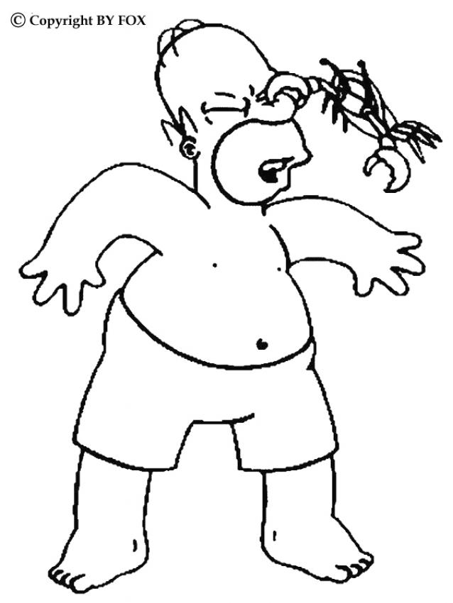HOMER coloring pages - Homer on the beach