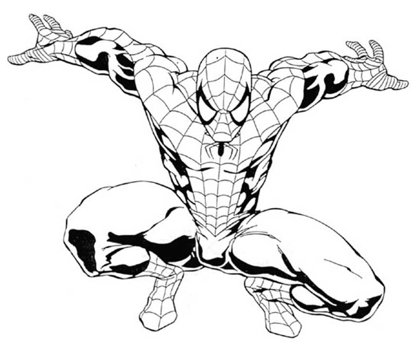 Online Coloring Book Spiderman Drawings For Kids | Fav Colorings Pages