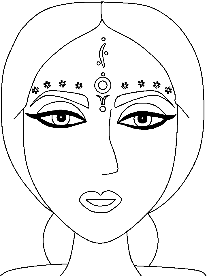 Printable India Bindi Countries Coloring Pages
