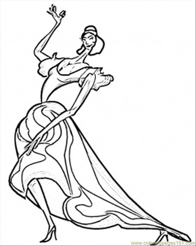 Free Printable Coloring Page Spanish Dancer Countries Spain