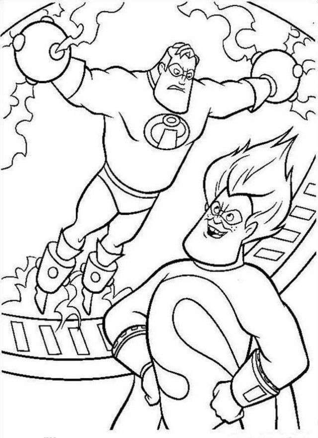 The Incredibles Electric Cuffs Coloring Page Coloringplus 225962 