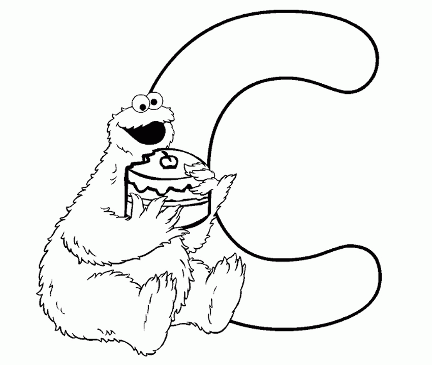 Top Cookie Monster Alphabet Coloring Pages High Res 