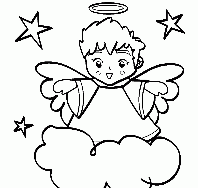 Download A Little Angel Boy Are Flying On Cloud Happily Welcoming 