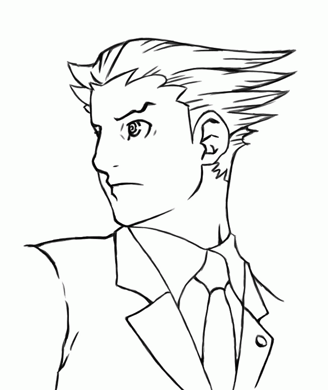 Phoenix Wright Coloring Page by HowToDrawManga3D on deviantART