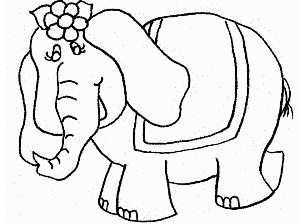 Printable Elephant Animals Coloring Pages