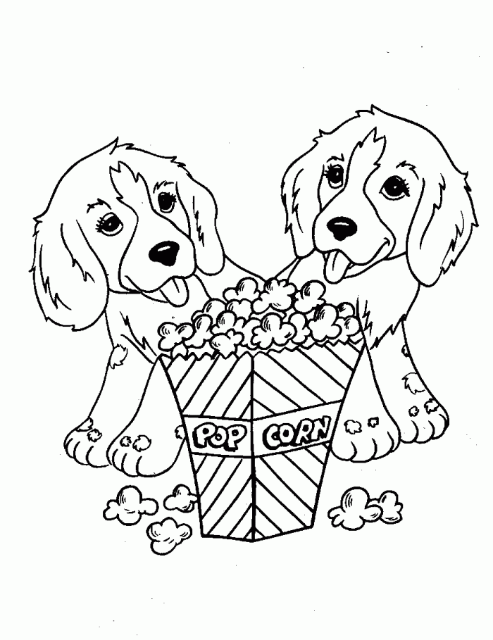 Three Cute Puppies Coloring Page | Kids Coloring Page