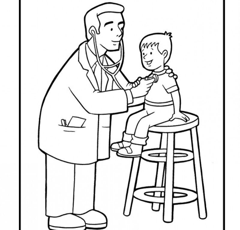 Doctors Caring For Kids Coloring Page - Kids Colouring Pages