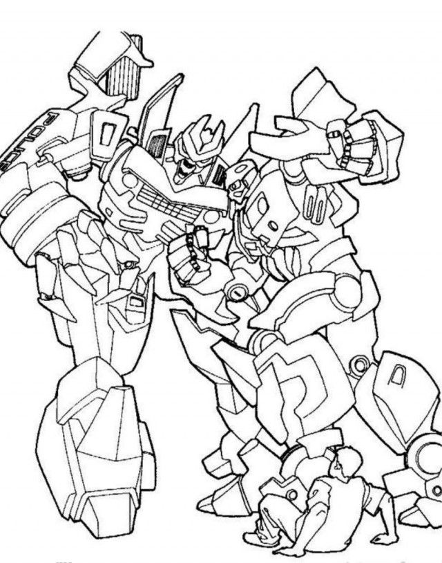 Transformers Punching Robots Coloring Page Coloringplus 161407 