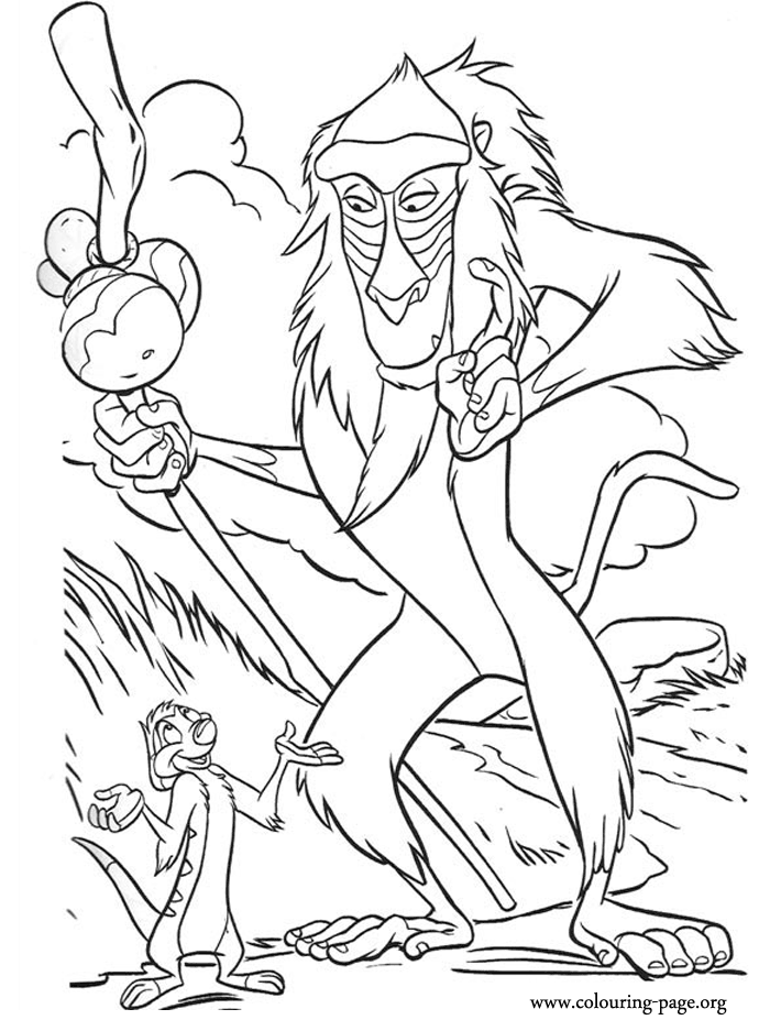 The Lion King - Rafiki and Timon coloring page